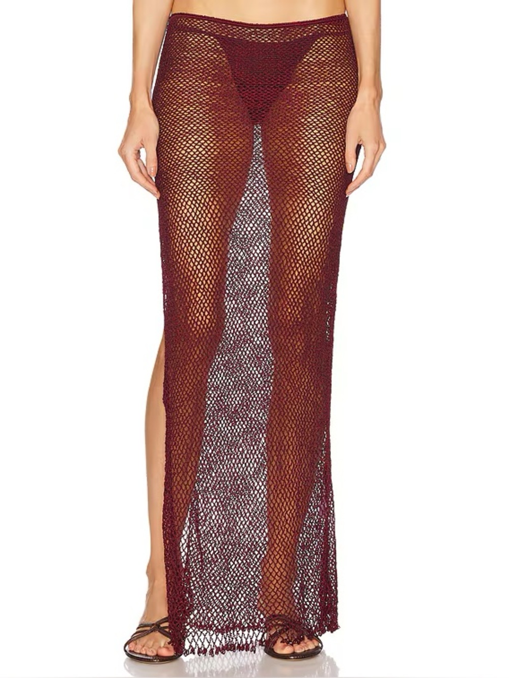 Mirror Palais Crochet Tunic Skirt Skirt In Sangre - Size Small